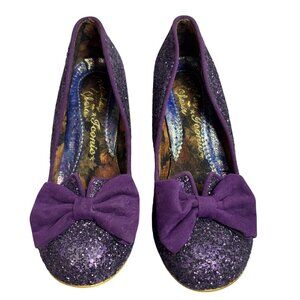Joe Browns Vintage Purple Glitter Bow Heels Size 7.5